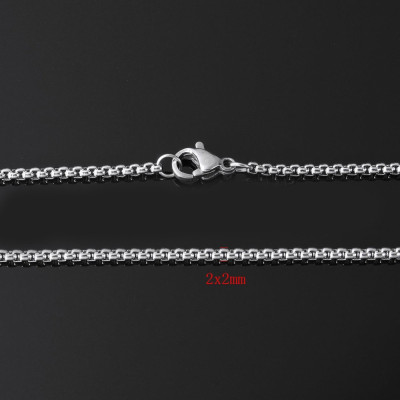 Chain with square links type Veneziana surgical steel