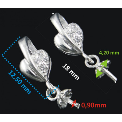 Pearl for attaching pearl AG 925