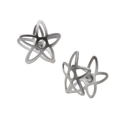 Bead cap double cut flower of surgical steel