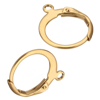 Mechanical ring earrings - GOLD galvanized surgical steel