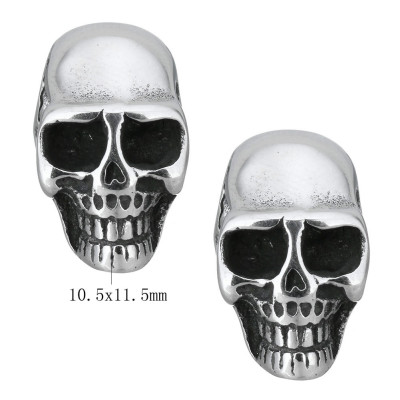 Surgical steel skull bead