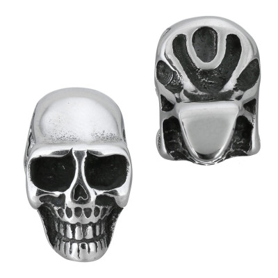 Surgical steel skull bead