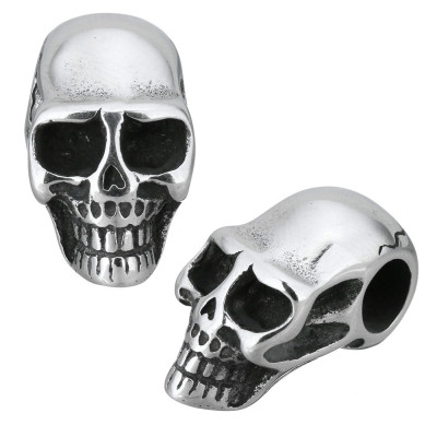 Surgical steel skull bead