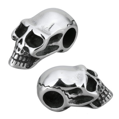 Surgical steel skull bead
