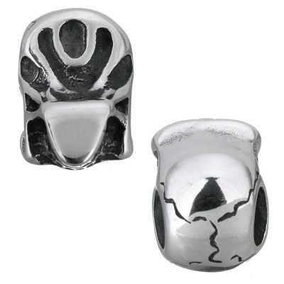 Surgical steel skull bead