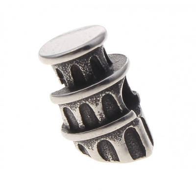 Bead Leaning Tower of Pizzas, surgical steel