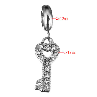Surgical steel key ring pendant