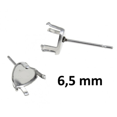 Surgical steel heart shaped necklace with four 6.5mm straps