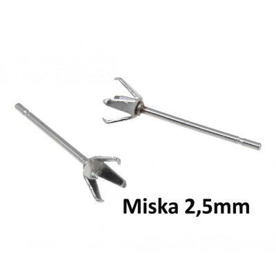 Four-arm susher with a bowl of 2.5mm size made of surgical steel