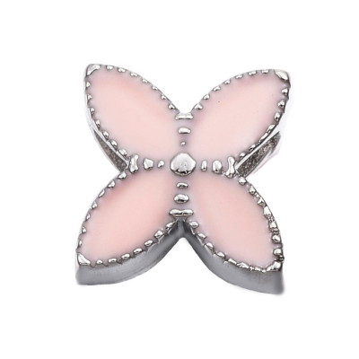 Bead flower in two colors of surgical steel