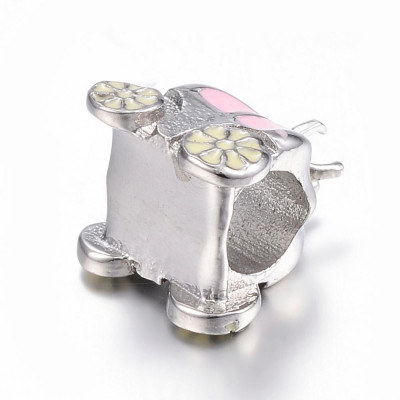 Surgical steel carriage bead in many colors