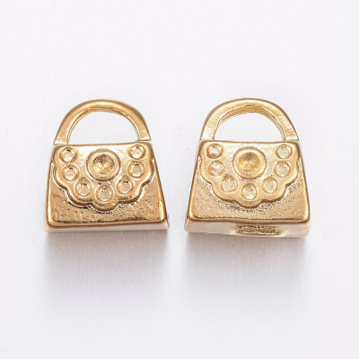 Bead purse in gilded galvanization of surgical steel