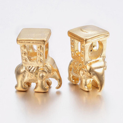 Bead elephant in gold galvanization of surgical steel