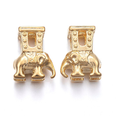 Bead elephant in gold galvanization of surgical steel