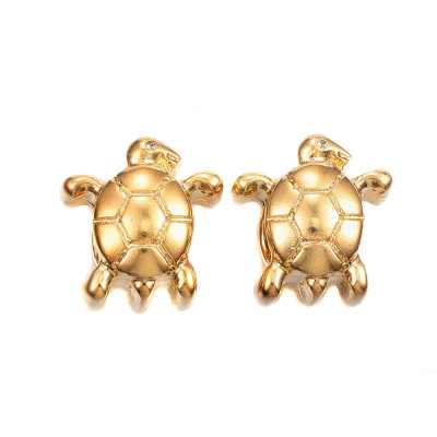 Bead turtle in gold in two colors of surgical steel