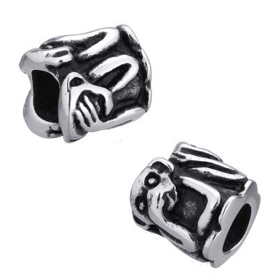 Large bead with surgical steel