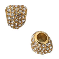 Bead heart with chatons

Without galvanizing crystal chatons
Gold galvanization of crystal chatons
