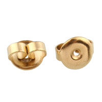 Surgical steel bolt stop in gold plating