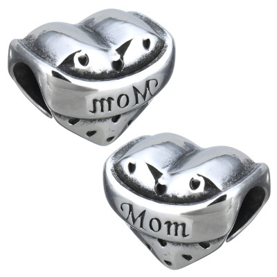 Korálek srdce s nápisem Mum