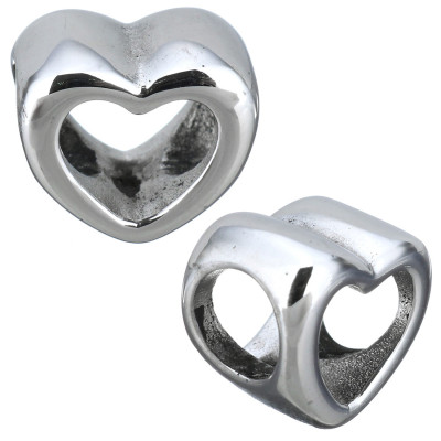 Bead heart made of surgical steel smaller