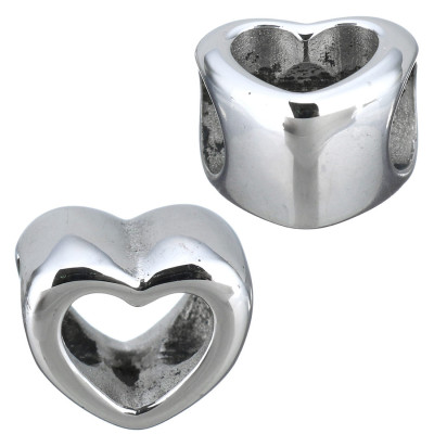 Bead heart made of surgical steel smaller