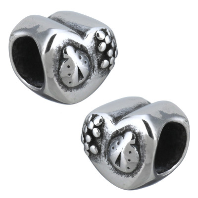 Heart bead made of surgical steel 12 x 11mm