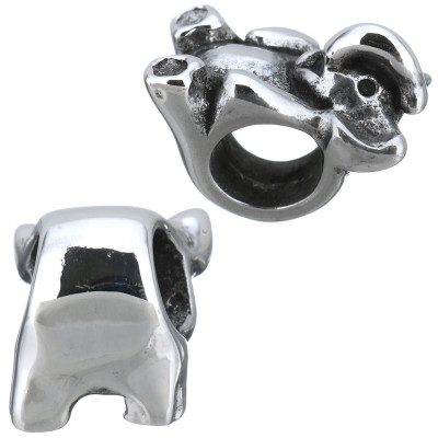 Surgical steel elephant bead