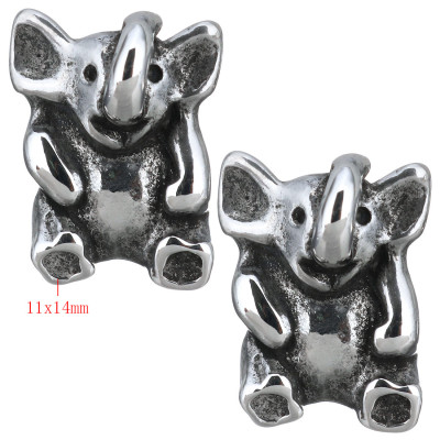 Surgical steel elephant bead