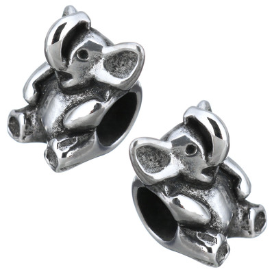 Surgical steel elephant bead