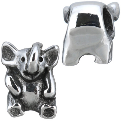 Surgical steel elephant bead