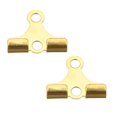 Double end made of surgical steel in gold plating