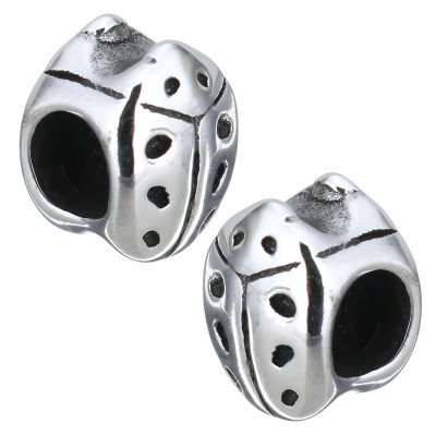 Surgical steel bead ladybug