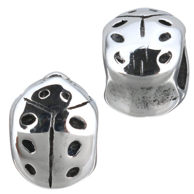 Surgical steel bead ladybug