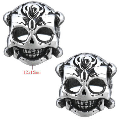 Korálek s velkým průvlekem lebka chirurgická ocel