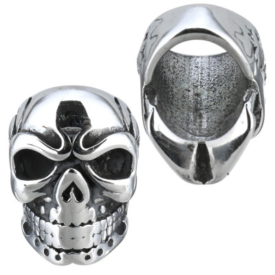 Bead with big skull streamer