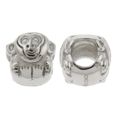 A bead with a large surgical steel monkey ape
