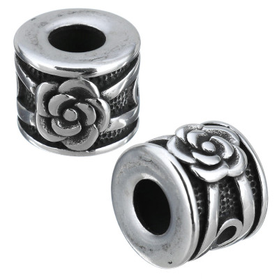 Solid bead with a large surgical steel thread