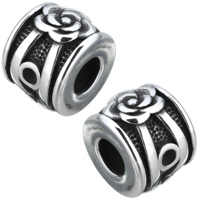 Solid bead with a large surgical steel thread