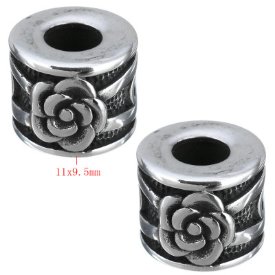 Solid bead with a large surgical steel thread