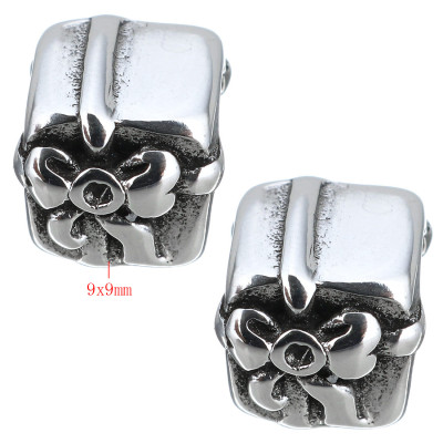 Bead with large drawstring of surgical steel gift