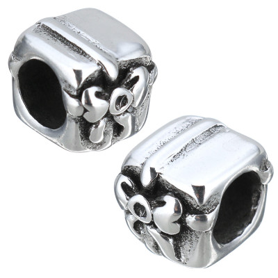 Bead with large drawstring of surgical steel gift