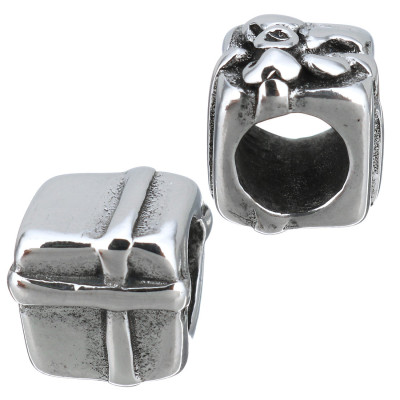 Bead with large drawstring of surgical steel gift