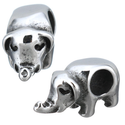 Large surgical steel bead Elephant bead