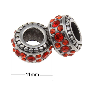 Light Siam Beads with surgical steel color