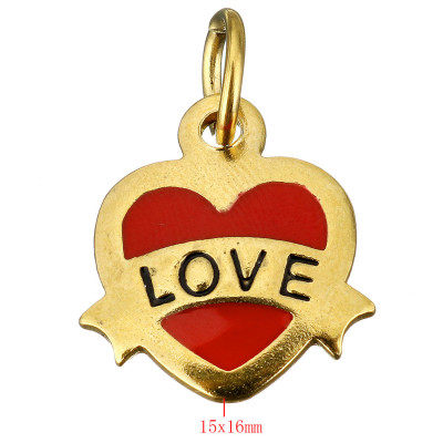 Heart with the inscription LOVE in two color variants of surgical steel