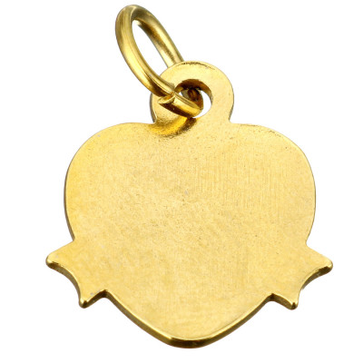 Heart with the inscription LOVE in two color variants of surgical steel