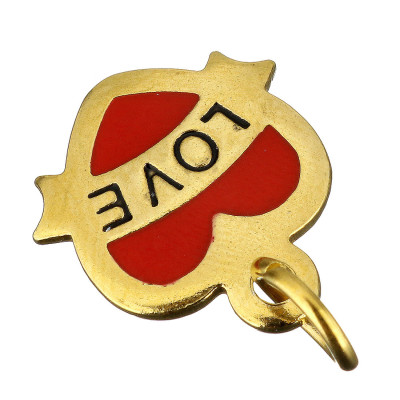 Heart with the inscription LOVE in two color variants of surgical steel