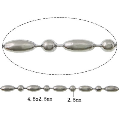 Surgical steel 2.5mm ball chain
