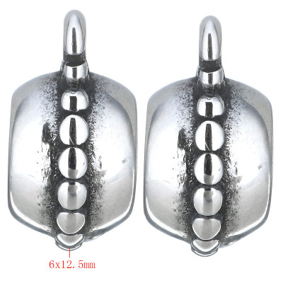 Surgical steel 6 x 12.5 x 9.5mm eyelet bead