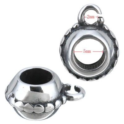 Surgical steel 6 x 12.5 x 9.5mm eyelet bead